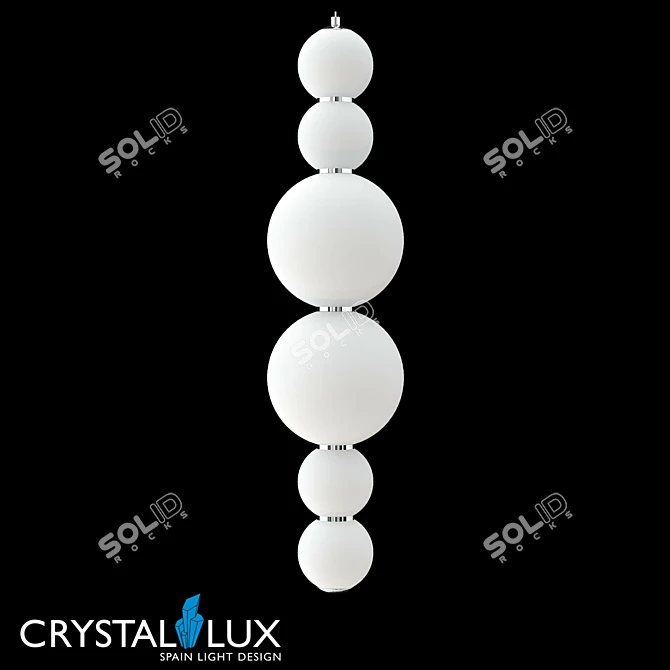 Crystal Lux DESI SP6 Chrome/White Pendant Light 3D model image 1