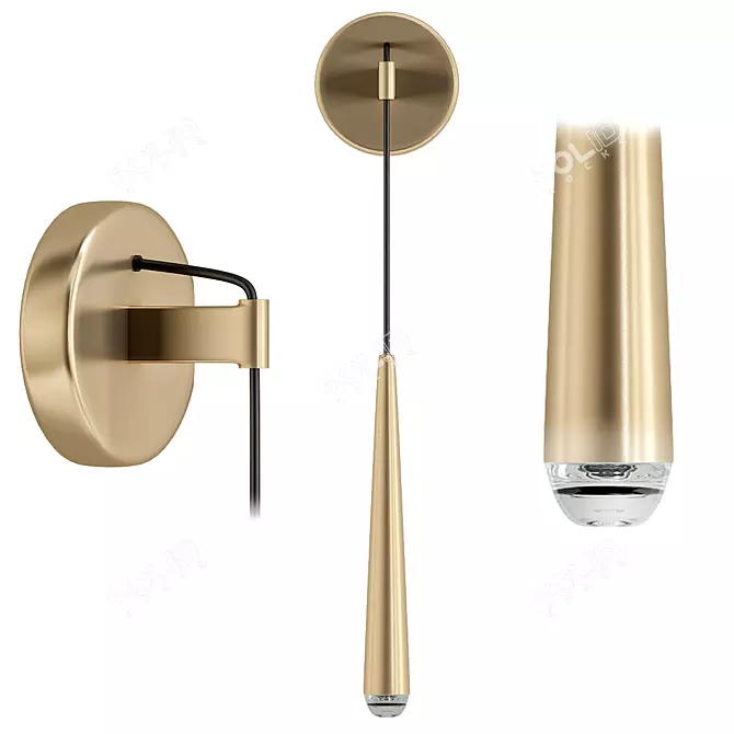 Copper Drip Minimalist Wall Lamp 3D model image 1