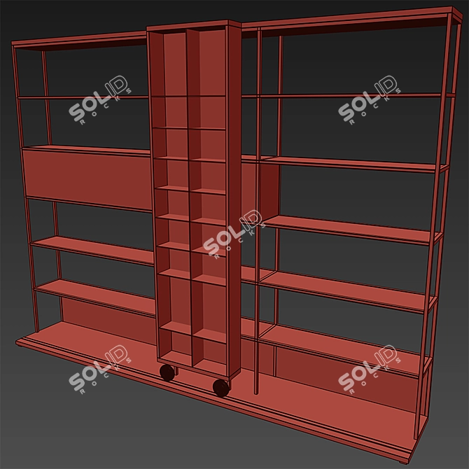 Literatura Open: Elegant Bookcase by Punt Moble 3D model image 3