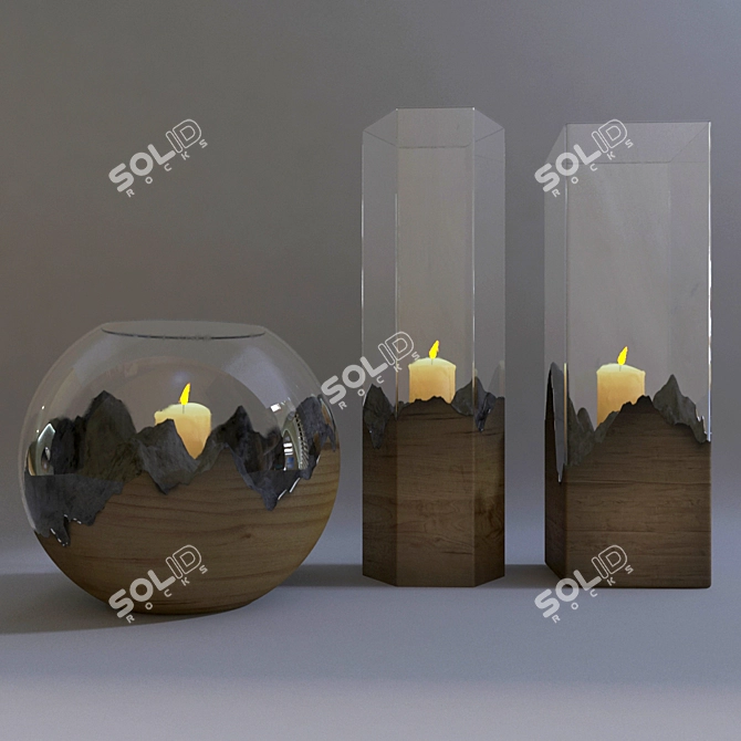 Sleek Flame: Modern Candle 3D model image 1