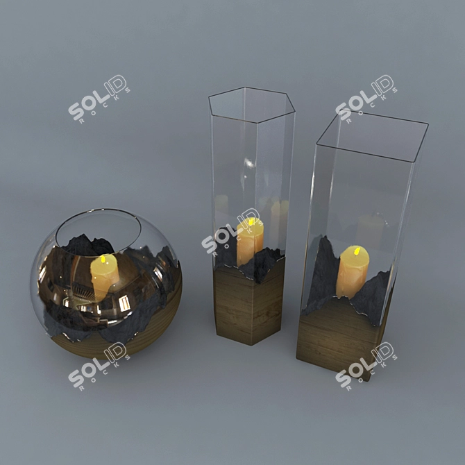 Sleek Flame: Modern Candle 3D model image 3