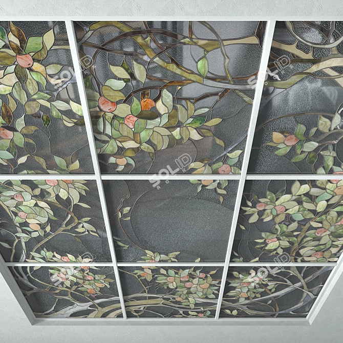 Stunning Stained Glass Apple Tree 3D model image 2