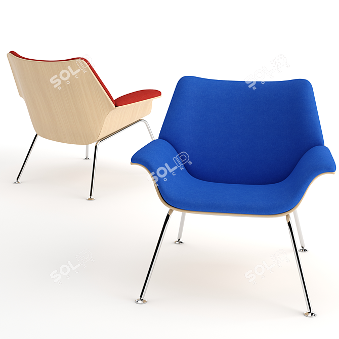 Modern Herman Miller Swoop Lounge Chair 3D model image 2