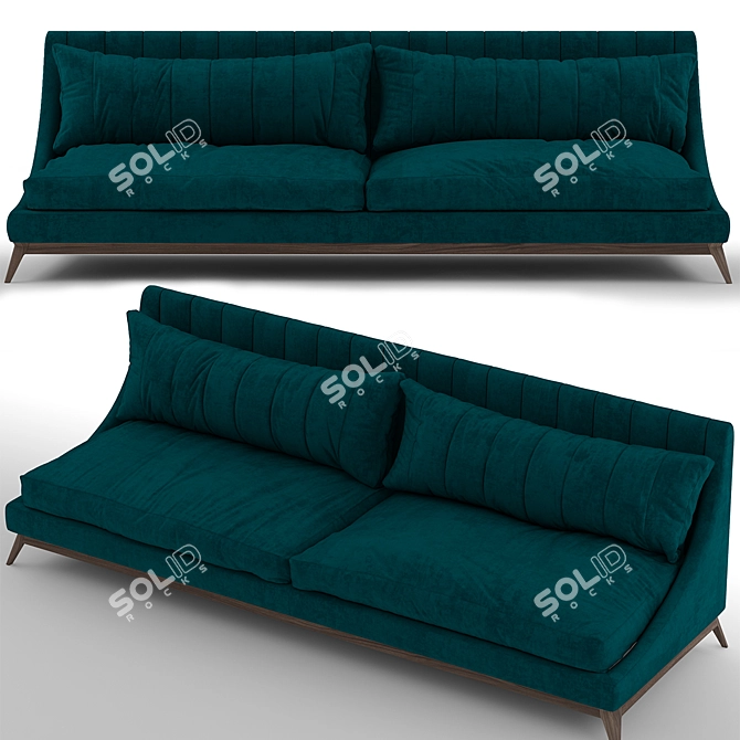 Galatea Classic Velvet Sofa 3D model image 2
