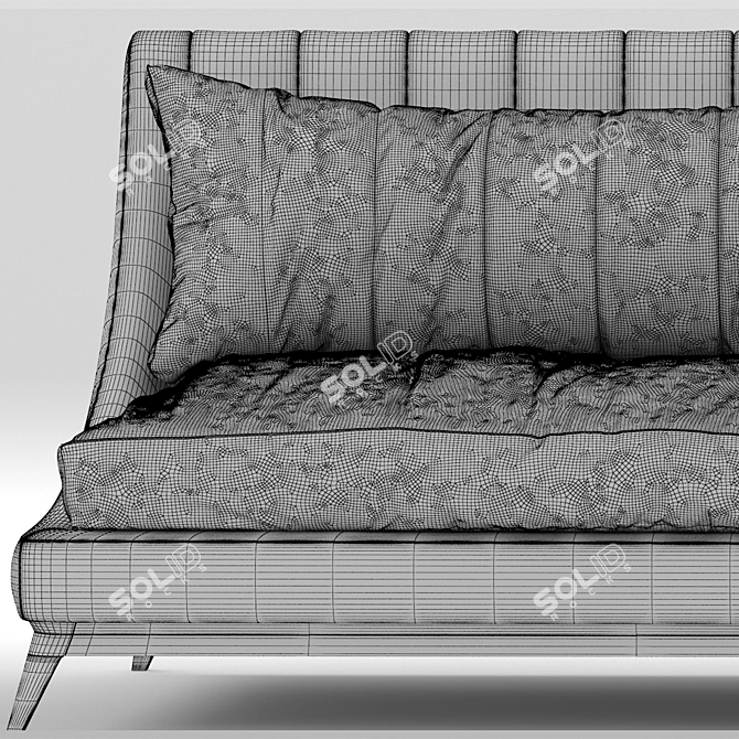 Galatea Classic Velvet Sofa 3D model image 3