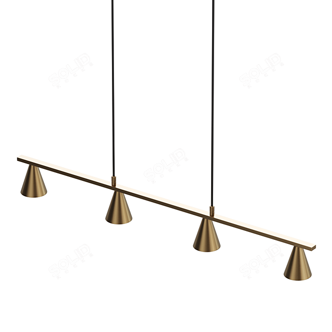 Sleek Cone Pendant Lamp 3D model image 2