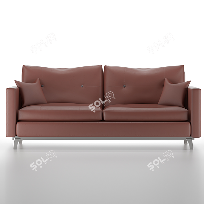 Modern Leather Sofa 3D model image 1