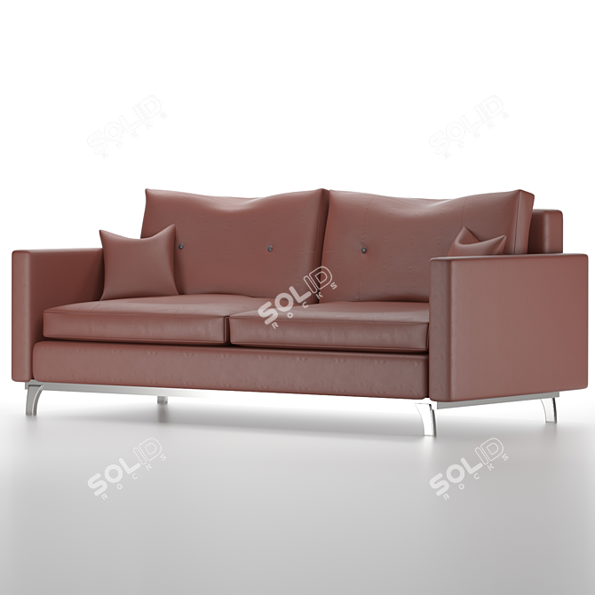 Modern Leather Sofa 3D model image 2