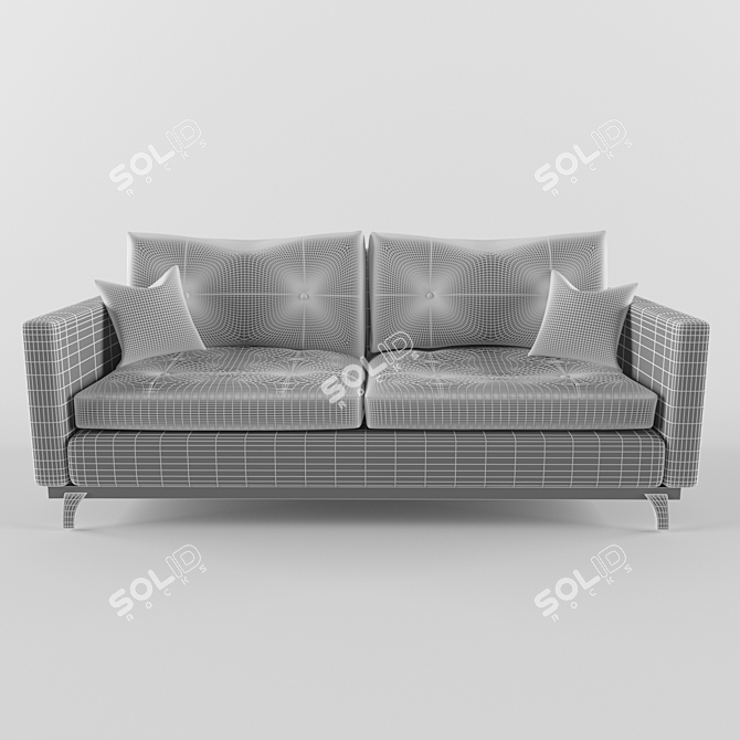 Modern Leather Sofa 3D model image 8