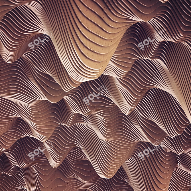 Parametric Wood Decor: Versatile Geometric Design 3D model image 1