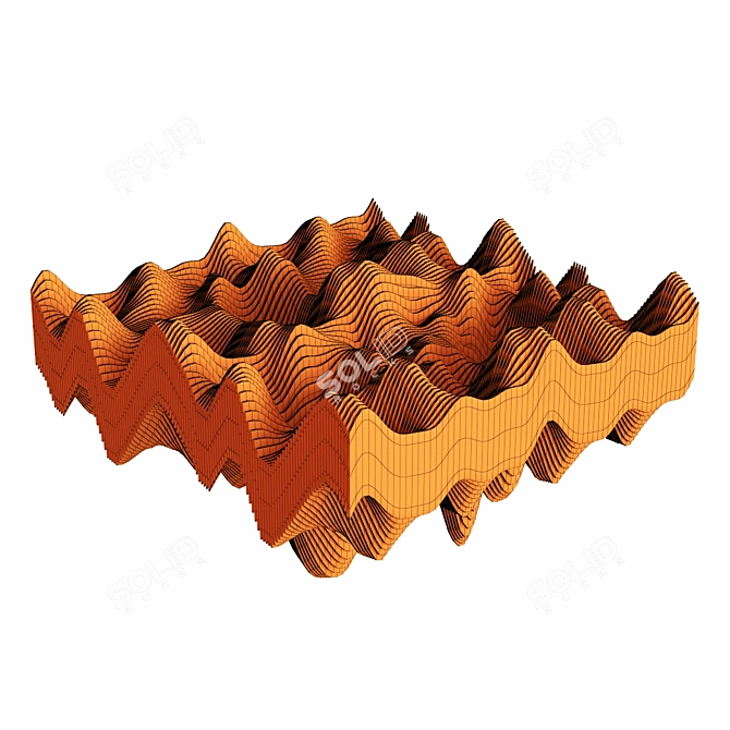 Parametric Wood Decor: Versatile Geometric Design 3D model image 5