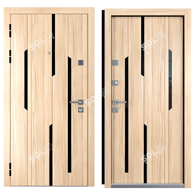 Straj Mirage Metal Entrance Door 3D model image 3