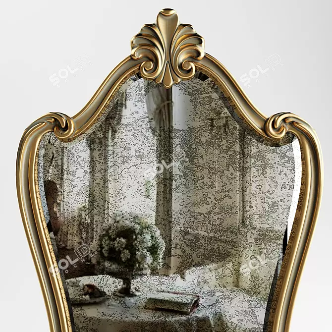 Timeless Reflection: Classical Mirror 3D model image 2