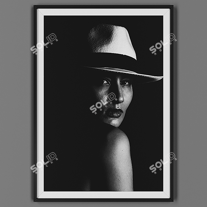 Title: Black Framed Art Painting 3D model image 1