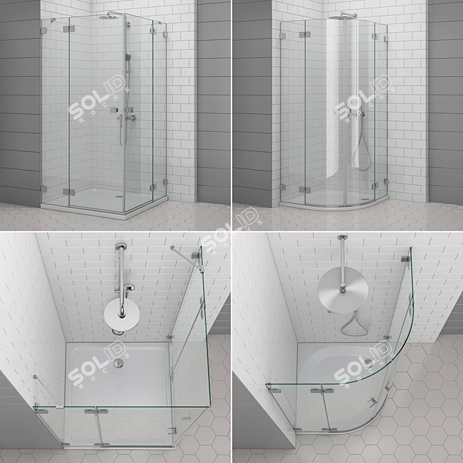 Radaway Essenza: Stylish Shower Enclosures and Doors 3D model image 2