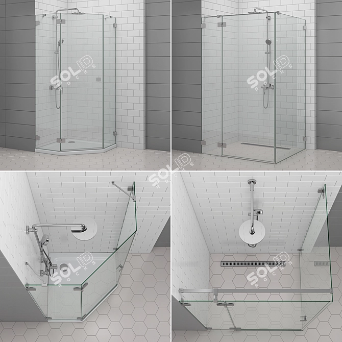 Radaway Essenza: Stylish Shower Enclosures and Doors 3D model image 3