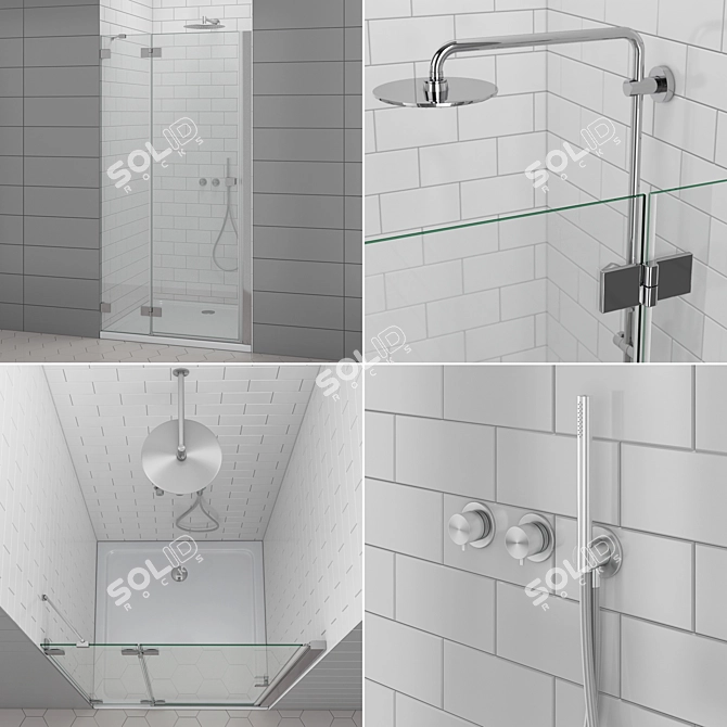 Radaway Essenza: Stylish Shower Enclosures and Doors 3D model image 4