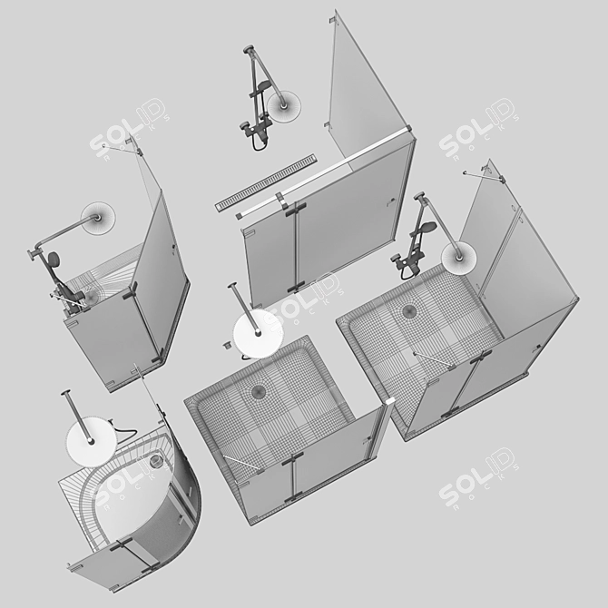 Radaway Essenza: Stylish Shower Enclosures and Doors 3D model image 5