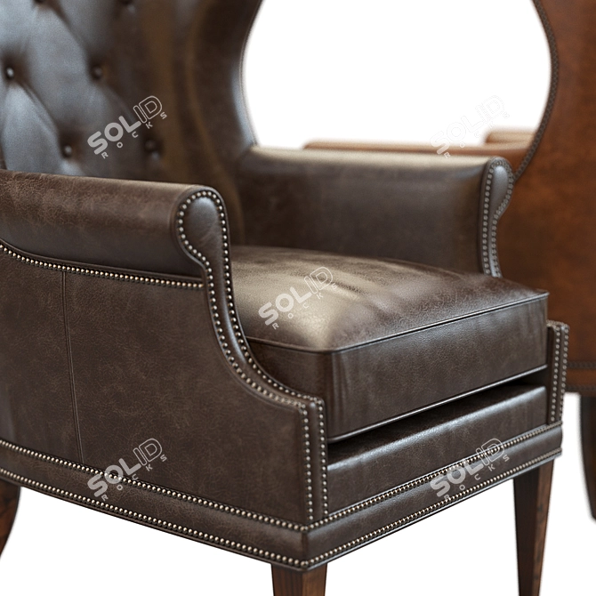 Elegant Maya Wing Armchair 3D model image 5