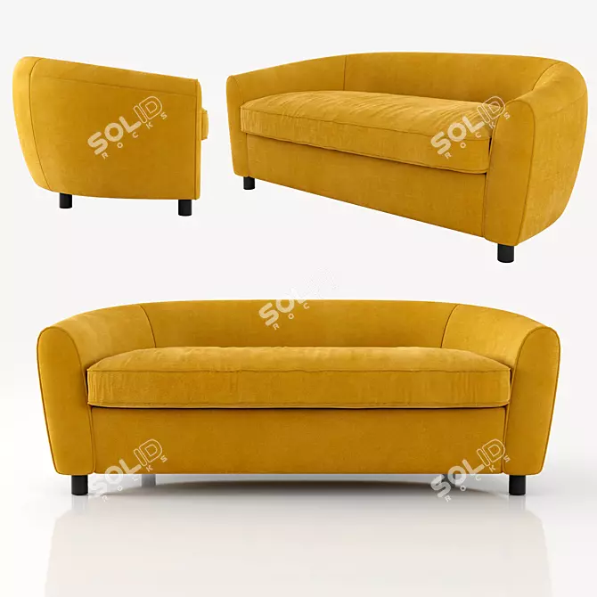 Elegant Geneva Gold 2.5 Seater 3D model image 1