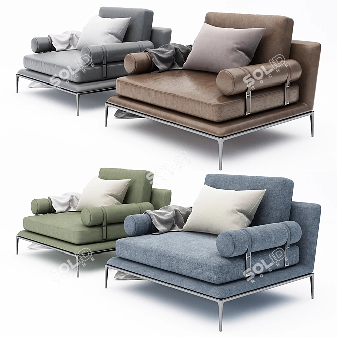 Modern Armchair Collection: 4 Styles & Various Colors 3D model image 1
