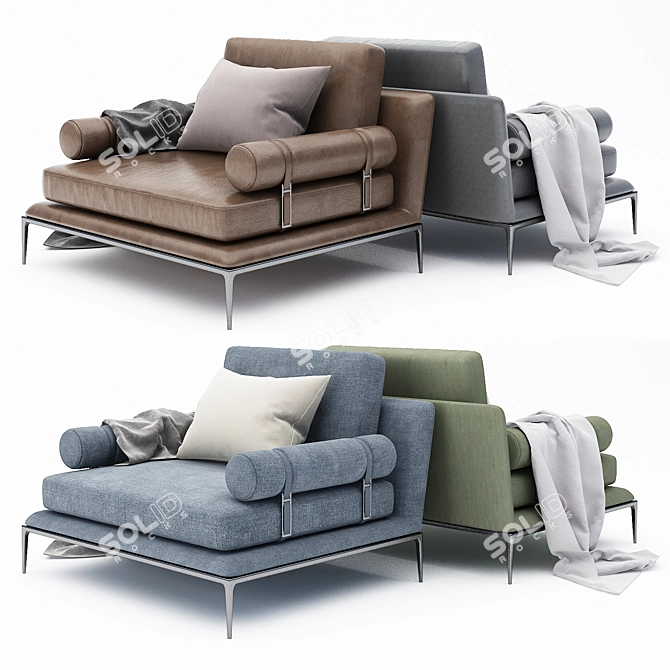 Modern Armchair Collection: 4 Styles & Various Colors 3D model image 4