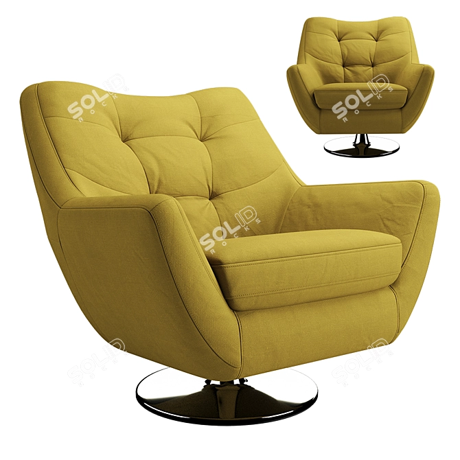 Comfort Lounge: Stylish Armchair Boss 3D model image 1