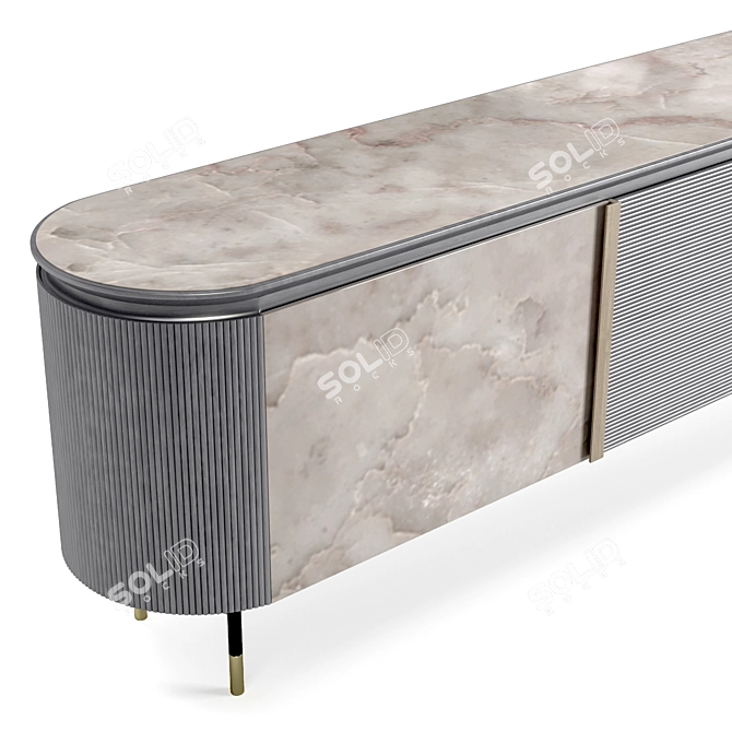 Elegant Andromeda Sideboard: Gray Oak with Ecomarmo 3D model image 2