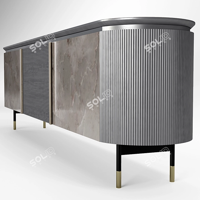 Elegant Andromeda Sideboard: Gray Oak with Ecomarmo 3D model image 3