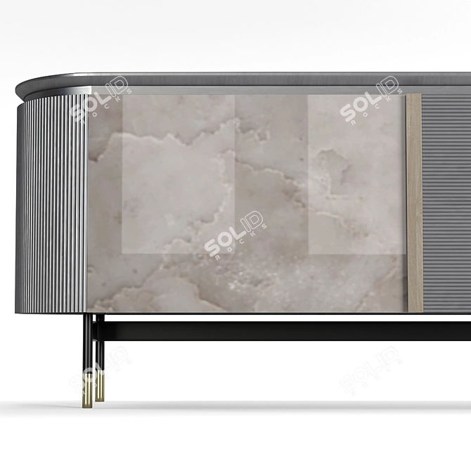 Elegant Andromeda Sideboard: Gray Oak with Ecomarmo 3D model image 4