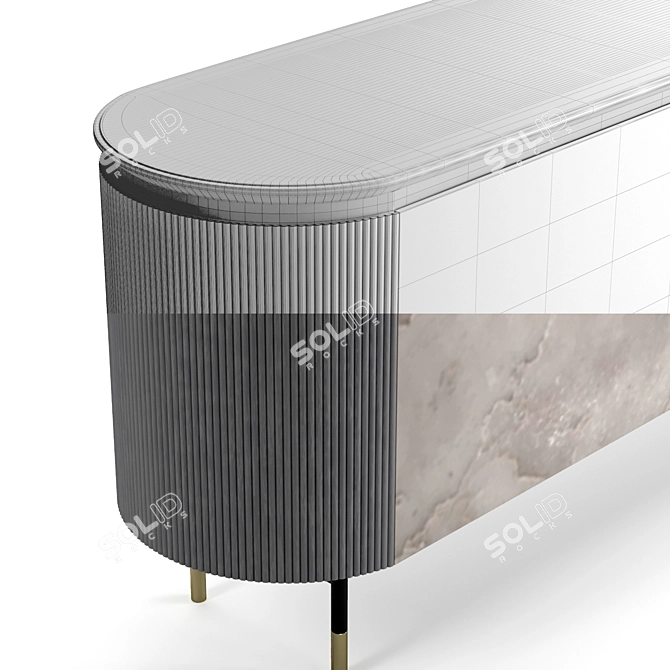 Elegant Andromeda Sideboard: Gray Oak with Ecomarmo 3D model image 5