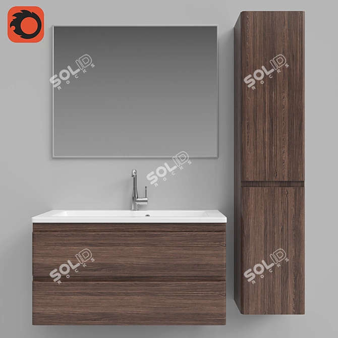 Aqua Rodos Accent Bathroom Furniture 3D model image 1