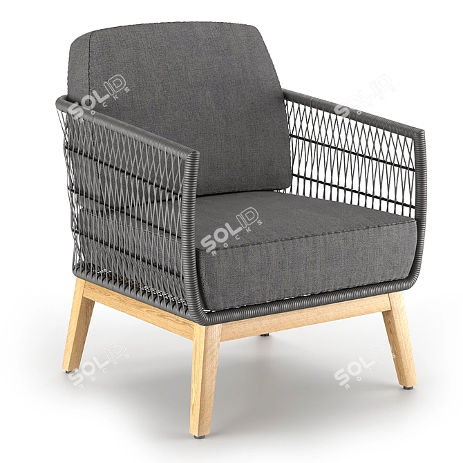 Handwoven Kenton Armchair 3D model image 2