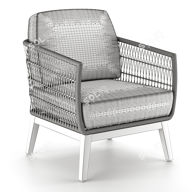 Handwoven Kenton Armchair 3D model image 5