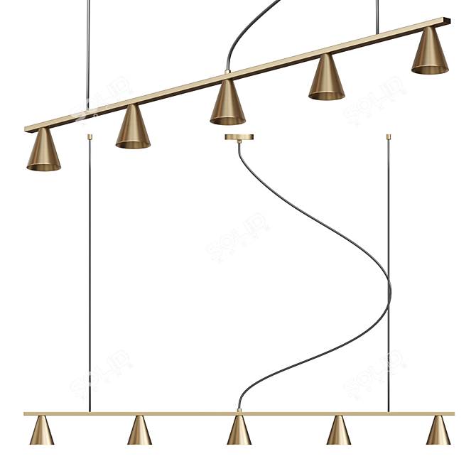 Modern Cone Pendant Lamp 3D model image 1