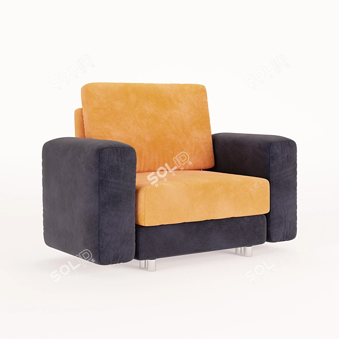 Luxury Comfort Chair with Ottoman 3D model image 1