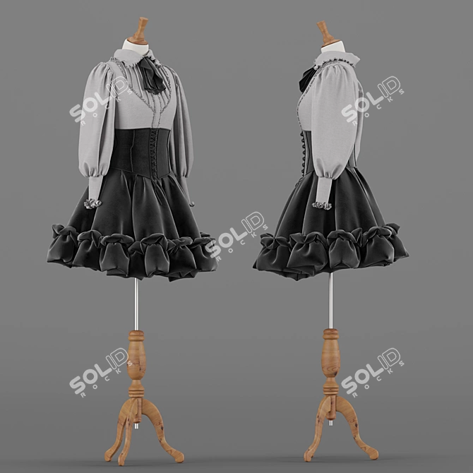 3ds Max Marvelous Designer Evening Dress 3D model image 2