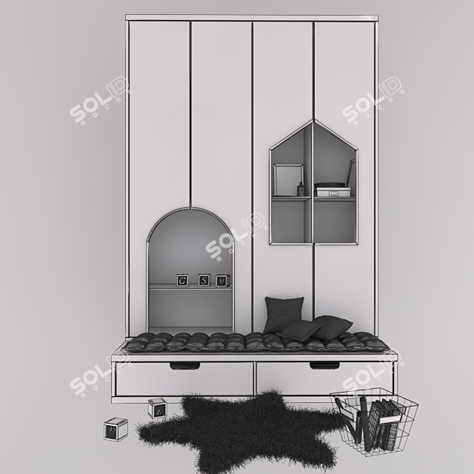 Kids Closet: Stylish Storage Solution 3D model image 3