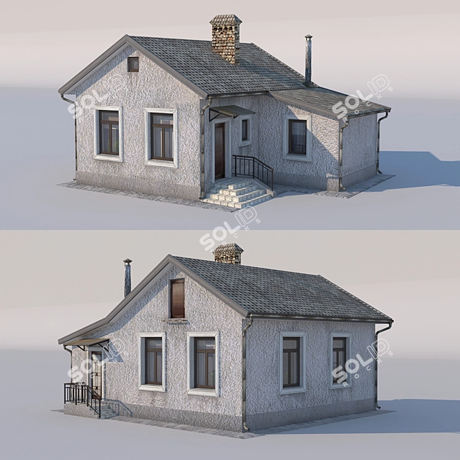 Title: Vintage Single-Story Homes 3D model image 1