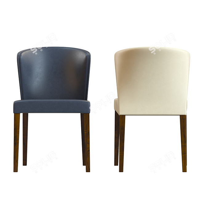 Modern Grey Leather Dining Chair 3D model image 5