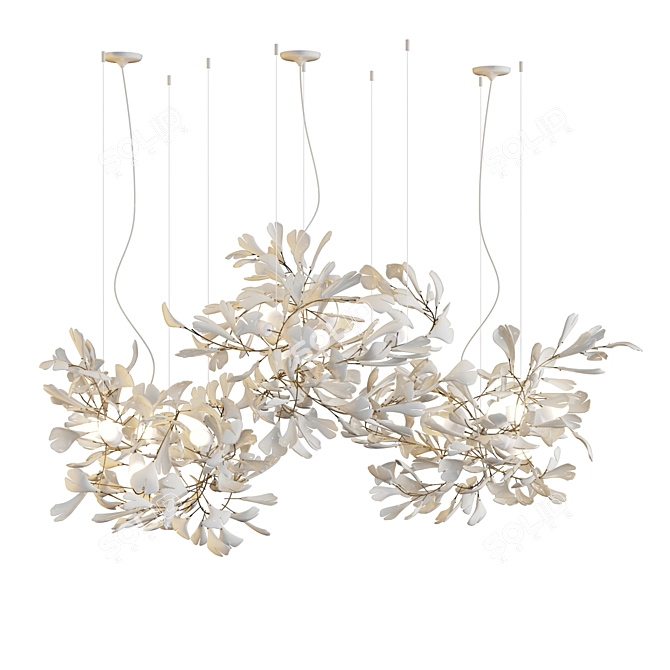 GINKGO C/117 Porcelain Chandelier 3D model image 1