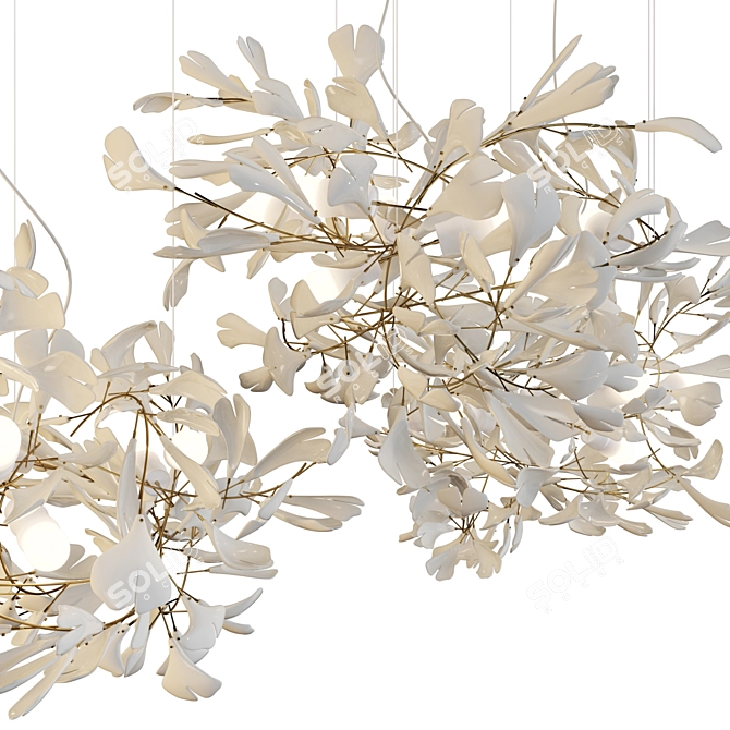 GINKGO C/117 Porcelain Chandelier 3D model image 2