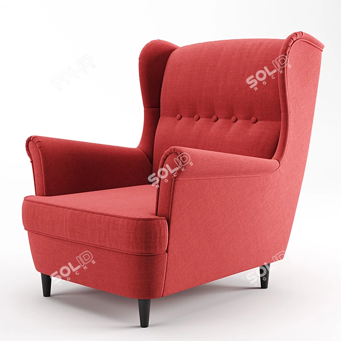 Strandmon Ikea Armchair: Stylish and Comfortable 3D model image 1