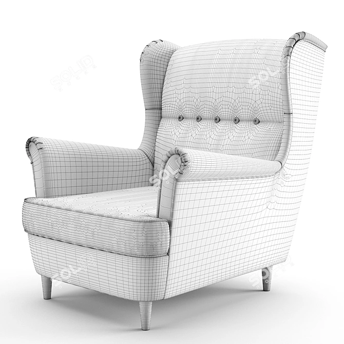 Strandmon Ikea Armchair: Stylish and Comfortable 3D model image 2