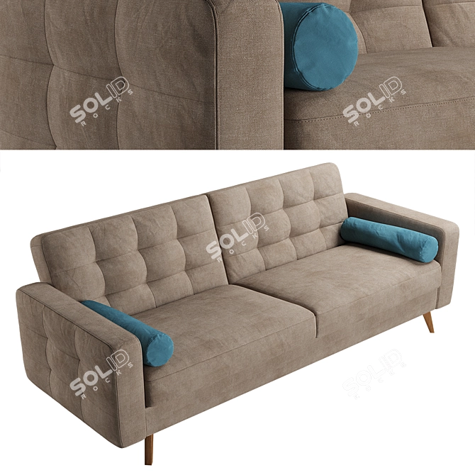 Nappa Convertible Sofa: Comfort, Style, and Versatility 3D model image 2