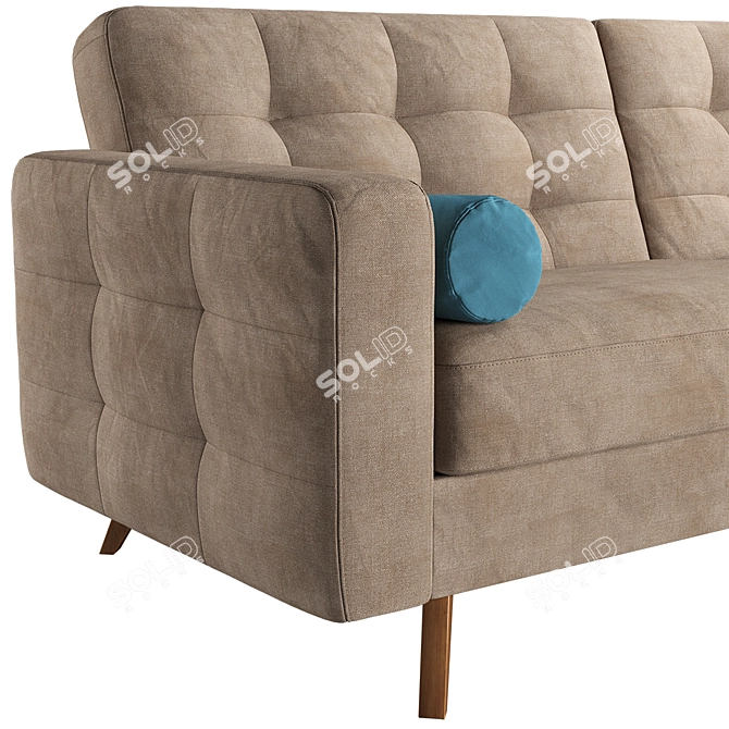 Nappa Convertible Sofa: Comfort, Style, and Versatility 3D model image 3