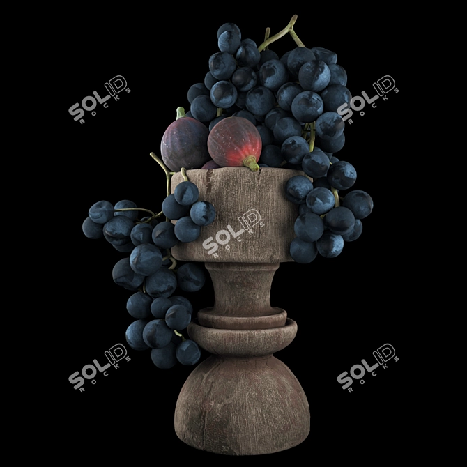 Gourmet Grape & Fig Delight 3D model image 1