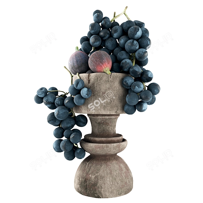 Gourmet Grape & Fig Delight 3D model image 3