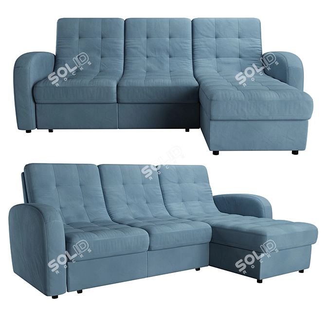 Blom Corner: Modern Corner Sofa with Sleeper 3D model image 1