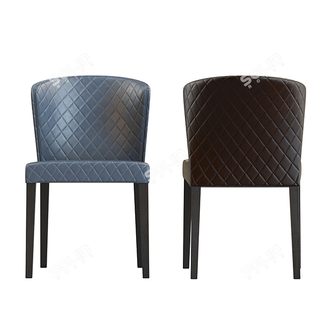 Luxurious Quilted Dining Chair 3D model image 3